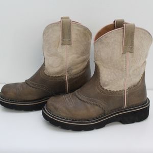 ARIAT Girld Brown Leather Cowboy Boots 2.5